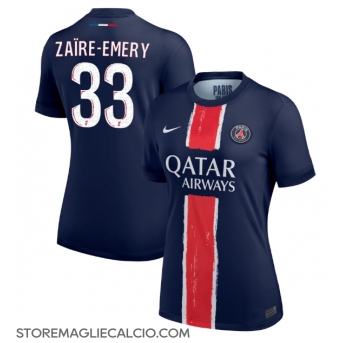 Paris Saint-Germain Warren Zaire-Emery #33 Maglia Gara Casa Repliche 2024-25 Donna